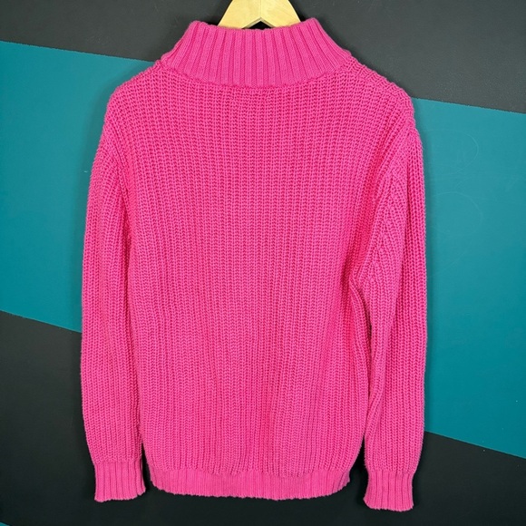 Vibrant Pink Knit Crew Neck Sweater 100% cotton - Picture 3 of 9